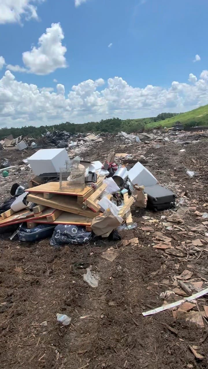 Furniture and household junk unloaded by Big Rob's Hauling at a Central Florida landfill